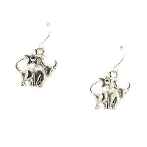 Silver Star Taurus Earrings